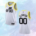 NO 00 Jordan Clarkson Camiseta Utah Jazz Association Blanco 2022-23