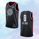 NO 0 Damian Lillard Camiseta Portland Trail Blazers All Star 2019 Negro