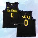 NO 0 Kyle Kuzma Camiseta Los Angeles Lakers Ciudad Negro 2019-20