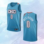 NO 0 Russell Westbrook Camiseta Oklahoma City Thunder Ciudad Azul 2018-19