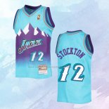 NO 12 John Stockton Camiseta Mitchell & Ness Utah Jazz Azul 1996-97