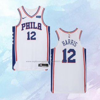 NO 12 Tobias Harris Camiseta Philadelphia 76ers Association Blanco