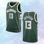 NO 13 Malcolm Brogdon Camiseta Milwaukee Bucks Icon Verde