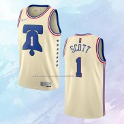 NO 1 Mike Scott Camiseta Philadelphia 76ers Earned Crema 2020-21