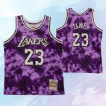 NO 23 Lebron James Camiseta Los Angeles Lakers Galaxy Violeta