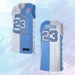 NO 23 Michael Jordan Camiseta NCAA North Carolina Split Tar Heels Azul Blanco
