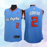 NO 2 Kawhi Leonard Camiseta Los Angeles Clippers Azul 2019-20