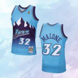NO 32 Karl Malone Camiseta Mitchell & Ness Utah Jazz Azul 1996-97