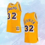 NO 32 Magic Johnson Camiseta Mitchell & Ness Los Angeles Lakers Amarillo 1984-85