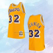 NO 32 Magic Johnson Camiseta Mitchell & Ness Los Angeles Lakers Amarillo 1984-85