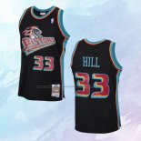 NO 33 Grant Hill Camiseta Mitchell & Ness Detroit Pistons Negro 1998-99