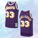 NO 33 Kareem Abdul-Jabbar Camiseta Mitchell & Ness Los Angeles Lakers Violeta 1983-84