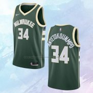 NO 34 Giannis Antetokounmpo Camiseta Milwaukee Bucks Icon Verde 2020-21
