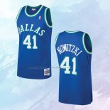 NO 41 Dirk Nowitzki Camiseta Mitchell & Ness Dallas Mavericks Azul 1998-99