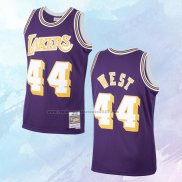 NO 44 Jerry West Camiseta Mitchell & Ness Los Angeles Lakers Violeta 1971-72