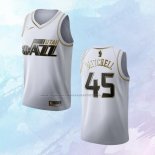 NO 45 Donovan Mitchell Camiseta Utah Jazz Golden Edition Blanco 2019-20