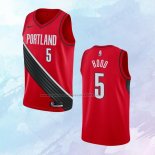 NO 5 Rodney Hood Camiseta Portland Trail Blazers Statement Edition Rojo Negro