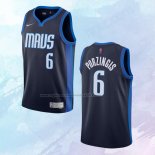 NO 6 Kristaps Porzingis Camiseta Dallas Mavericks Earned Azul 2020-21