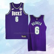 NO 6 Luca Vildoza Camiseta Milwaukee Bucks Classic Violeta 2022-23