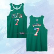 NO 7 Jaylen Brown Camiseta Boston Celtics Bandera Edition 75th Verde