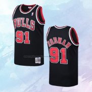 NO 91 Dennis Rodman Camiseta Mitchell & Ness Chicago Bulls Negro