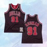 NO 91 Dennis Rodman Camiseta Mitchell & Ness Chicago Bulls Negro 1996-97