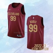 NO 99 Ricky Rubio Camiseta Cleveland Cavaliers Icon Rojo 2022-23