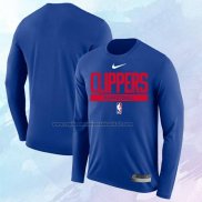 Camiseta Manga Larga Los Angeles Clippers Practice Performance 2022-23 Azul