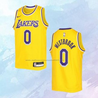 Camiseta Nino Los Angeles Lakers Russell Westbrook NO 0 Icon 2022-23 Amarillo
