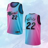 Camiseta Nino Miami Heat Jimmy Butler NO 22 Ciudad 2020-21 Azul Rosa