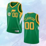 NO 00 Jordan Clarkson Camiseta Utah Jazz Earned Verde 2020-21
