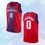 NO 0 Andre Drummond Camiseta Detroit Pistons Ciudad Rojo 2019-20