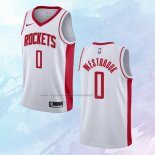 NO 0 Russell Westbrook Camiseta Houston Rockets Association Blanco