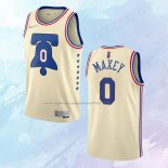 NO 0 Tyrese Maxey Camiseta Philadelphia 76ers Earned Crema 2020-21