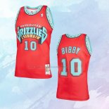 NO 10 Mike Bibby Camiseta Mitchell & Ness Memphis Grizzlies Rojo 1998-99