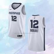 NO 12 Ja Morant Camiseta Memphis Grizzlies Association Blanco 2022-23