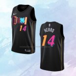 NO 14 Tyler Herro Camiseta Miami Heat Ciudad Negro 2021-22