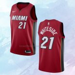 NO 21 Hassan Whiteside Camiseta Miami Heat Statement Rojo