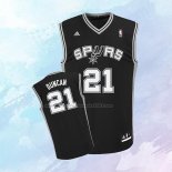 NO 21 Tim Duncan Camiseta San Antonio Spurs Retro Negro