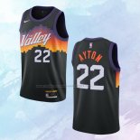 NO 22 Deandre Ayton Camiseta Phoenix Suns Ciudad Negro 2020-21
