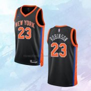 NO 23 Mitchell Robinson Camiseta New York Knicks Ciudad Negro 2022-23