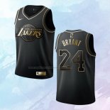 NO 24 Kobe Bryant Camiseta Nino Los Angeles Lakers Golden Edition Negro