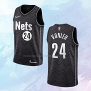NO 24 Noah Vonleh Camiseta Brooklyn Nets Earned Negro 2020-21