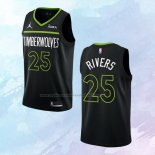 NO 25 Austin Rivers Camiseta Minnesota Timberwolves Statement Negro 2022-23