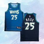 NO 25 Derrick Rose Camiseta Minnesota Timberwolves Ciudad Azul 2021-22