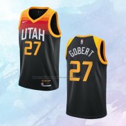 NO 27 Rudy Gobert Camiseta Utah Jazz Ciudad Negro 2020-21