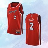 NO 2 Lonzo Ball Camiseta Chicago Bulls Ciudad Rojo 2021-22