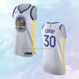 NO 30 Stephen Curry Camiseta Golden State Warriors Association Autentico Blanco