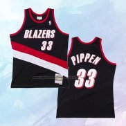 NO 33 Scottie Pippen Camiseta Portland Trail Blazers Hardwood Classics Throwback Negro