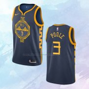NO 3 Jordan Poole Camiseta Golden State Warriors Ciudad Azul 2018-19